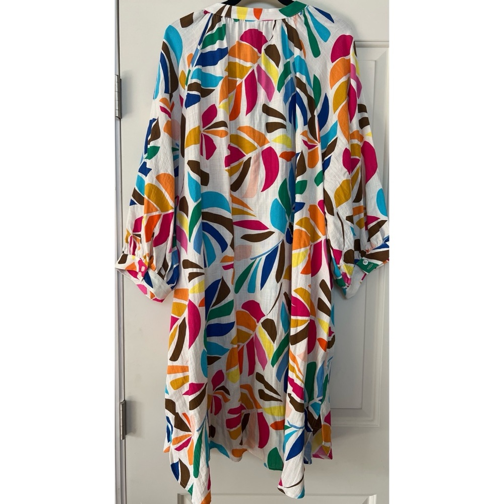 Tabitha Brown Multicolor Leaf Print Women's Top - Picture 2 of 4